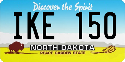 ND license plate IKE150