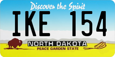 ND license plate IKE154