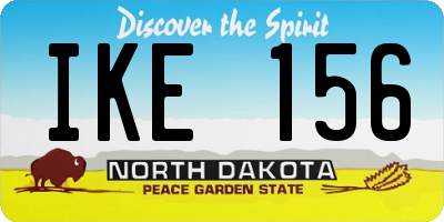 ND license plate IKE156