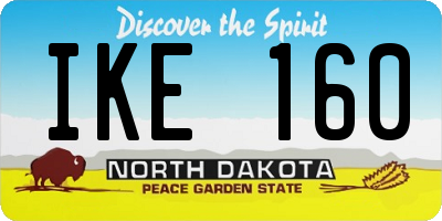 ND license plate IKE160