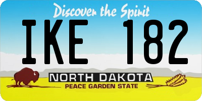 ND license plate IKE182