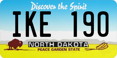 ND license plate IKE190