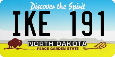 ND license plate IKE191