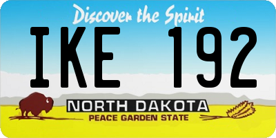 ND license plate IKE192