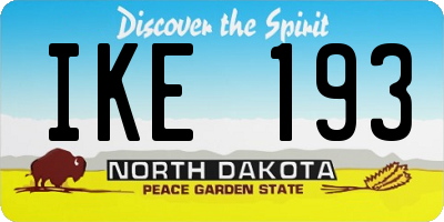 ND license plate IKE193