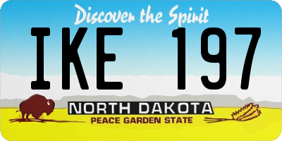ND license plate IKE197