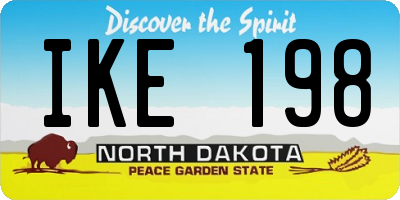 ND license plate IKE198