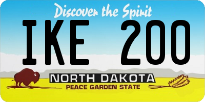 ND license plate IKE200