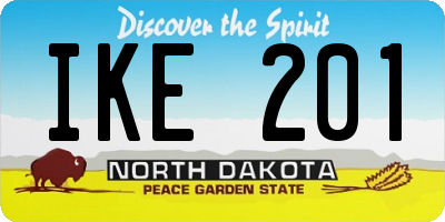 ND license plate IKE201
