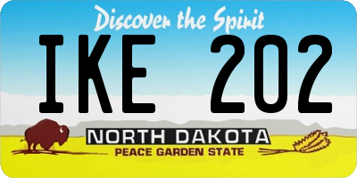 ND license plate IKE202