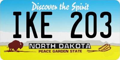 ND license plate IKE203