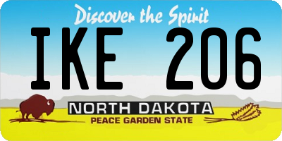 ND license plate IKE206