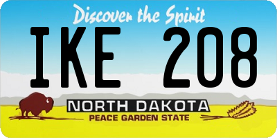 ND license plate IKE208