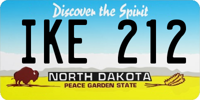 ND license plate IKE212