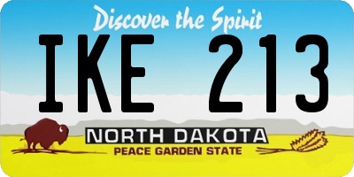 ND license plate IKE213