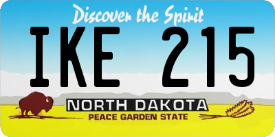 ND license plate IKE215
