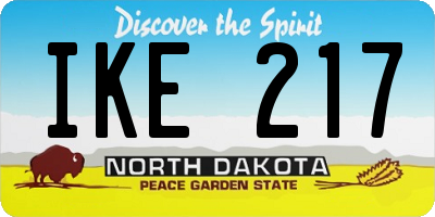 ND license plate IKE217