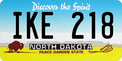 ND license plate IKE218