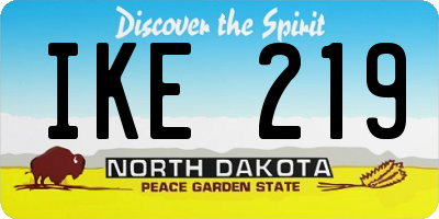 ND license plate IKE219