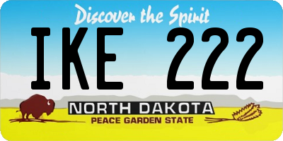 ND license plate IKE222