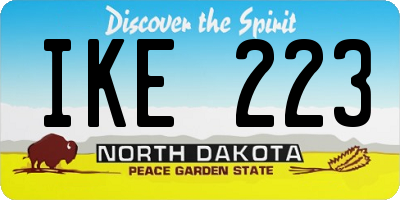 ND license plate IKE223