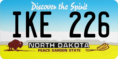 ND license plate IKE226