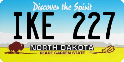 ND license plate IKE227