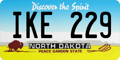 ND license plate IKE229