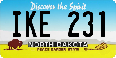 ND license plate IKE231