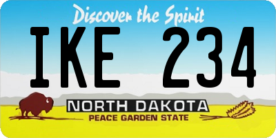 ND license plate IKE234