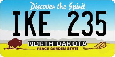 ND license plate IKE235