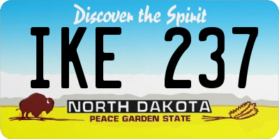 ND license plate IKE237