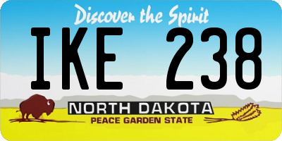ND license plate IKE238