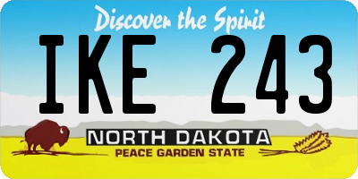ND license plate IKE243