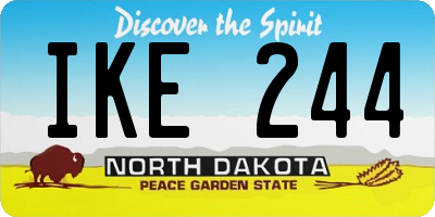 ND license plate IKE244