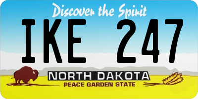 ND license plate IKE247