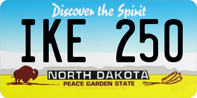 ND license plate IKE250