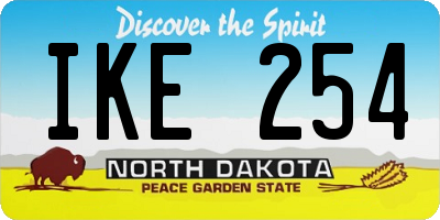 ND license plate IKE254