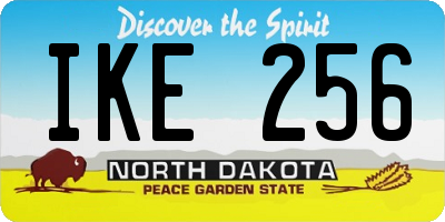 ND license plate IKE256