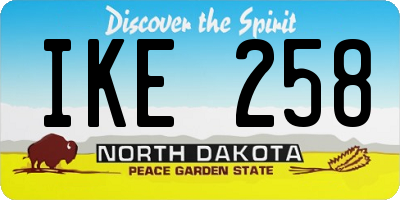 ND license plate IKE258