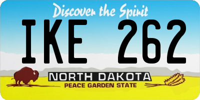 ND license plate IKE262