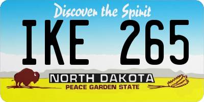 ND license plate IKE265