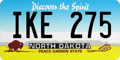 ND license plate IKE275