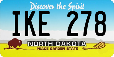 ND license plate IKE278