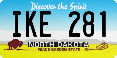 ND license plate IKE281