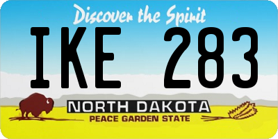 ND license plate IKE283