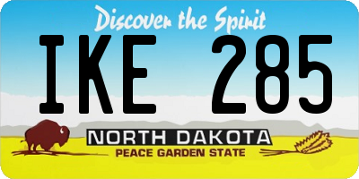 ND license plate IKE285