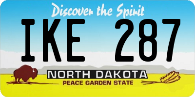 ND license plate IKE287