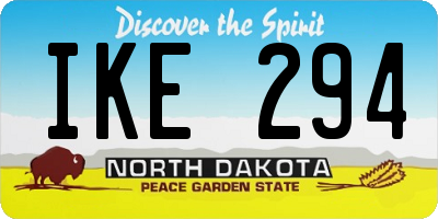 ND license plate IKE294
