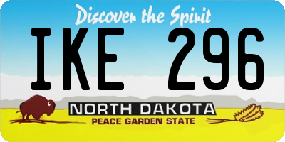 ND license plate IKE296
